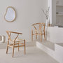 Voir la diapositive 2 : SWEEEK Lot de deux chaises vintage naturelles en bois d'hévéa avec assise en cordes et dossier arrondi