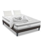 HYPSOM HYPSOM | Pack Prêt à dormir ROYAL 5* | Matelas Mémoire de forme + Sommier + Accessoires. Coloris disponibles : Blanc