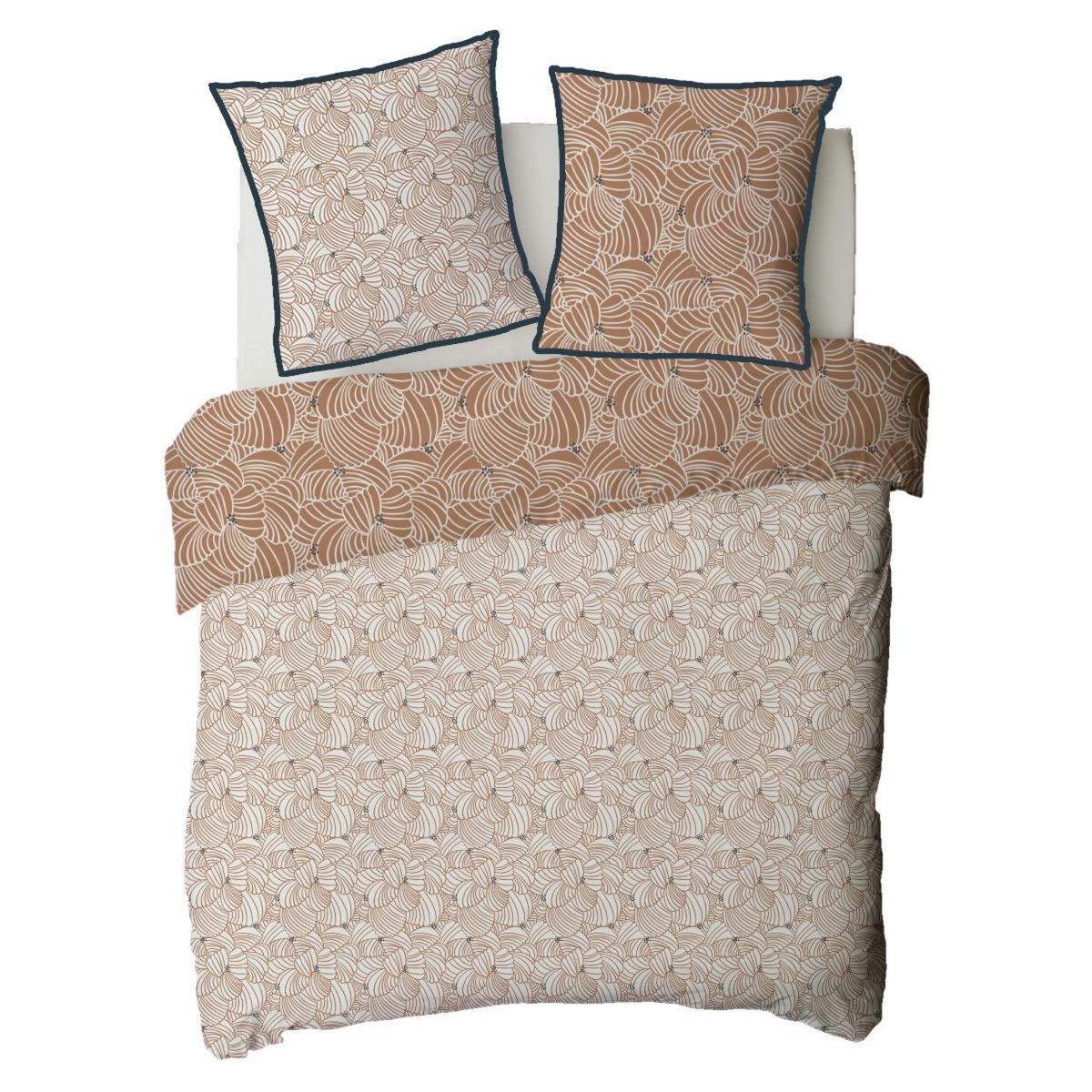 FUTURE HOME Parure de lit 2 personnes graphique floral en coton