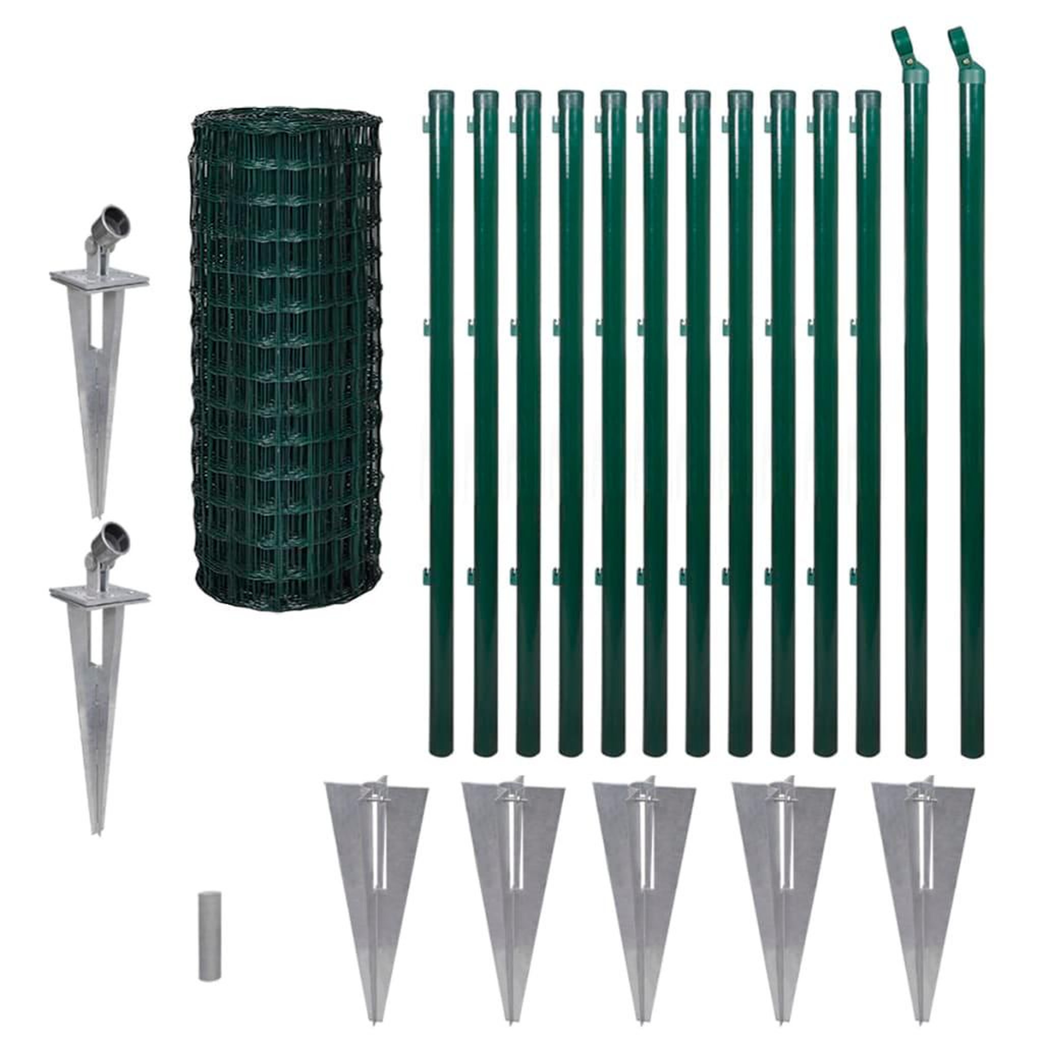 Voir la diapositive 2 : VIDAXL Cloture euro Acier 25 x 1,0 m Vert