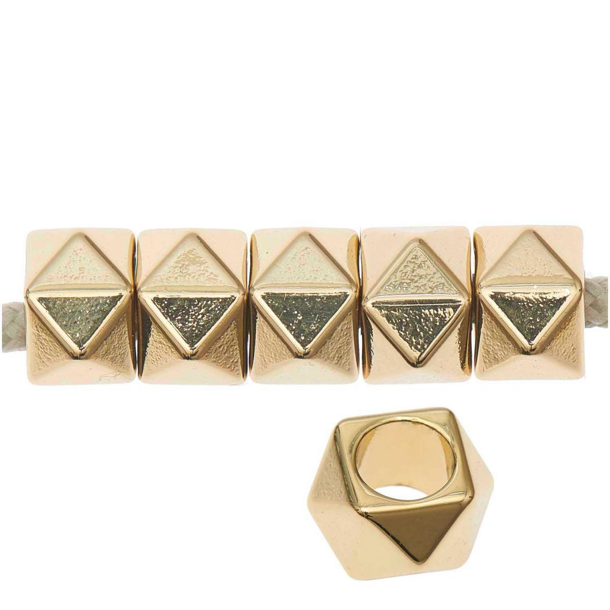 Voir la diapositive 2 : RICO DESIGN Itoshii pack de 10 perles ponii polygone dore
