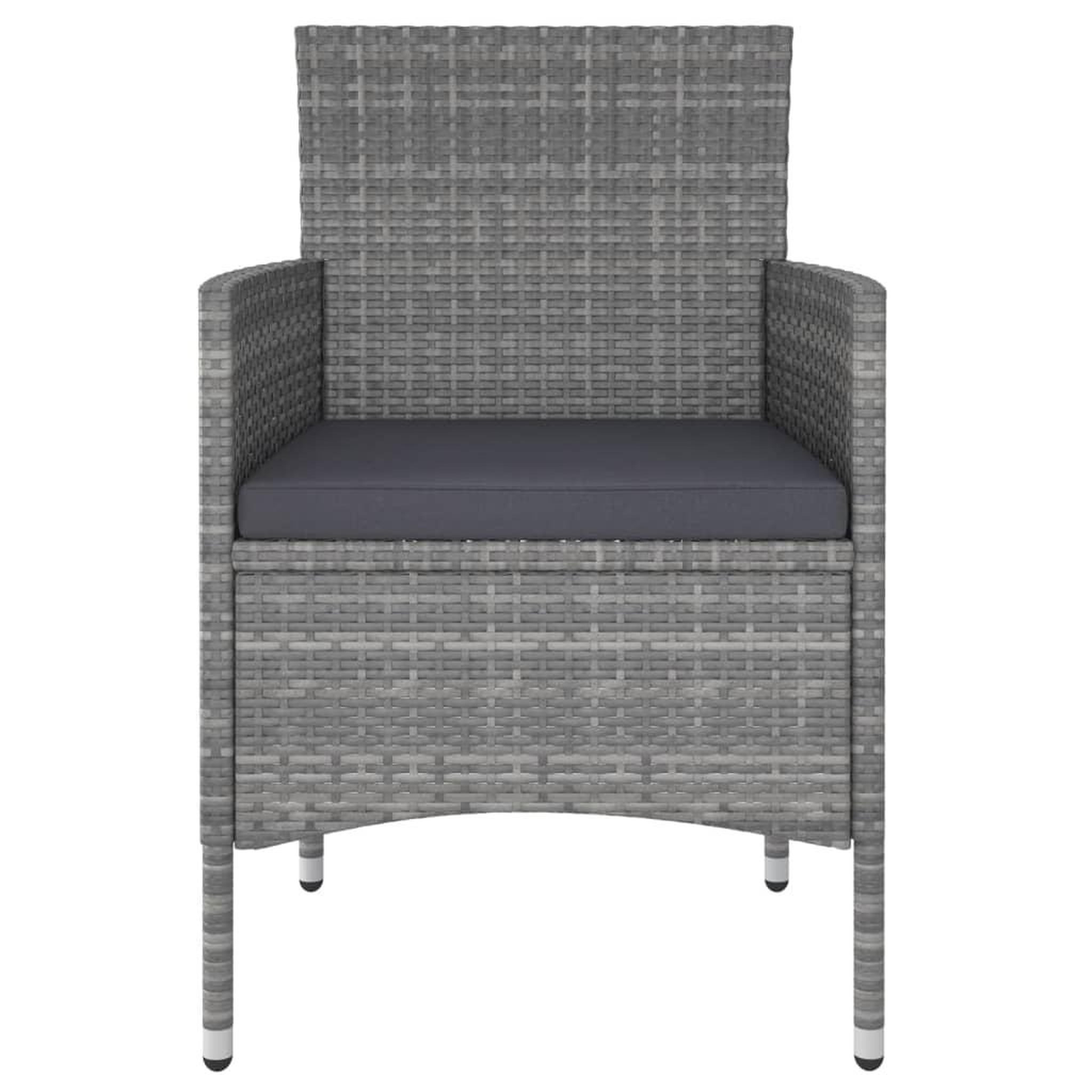 Voir la diapositive 4 : VIDAXL Salon de jardin 5 pcs Resine tressee Gris