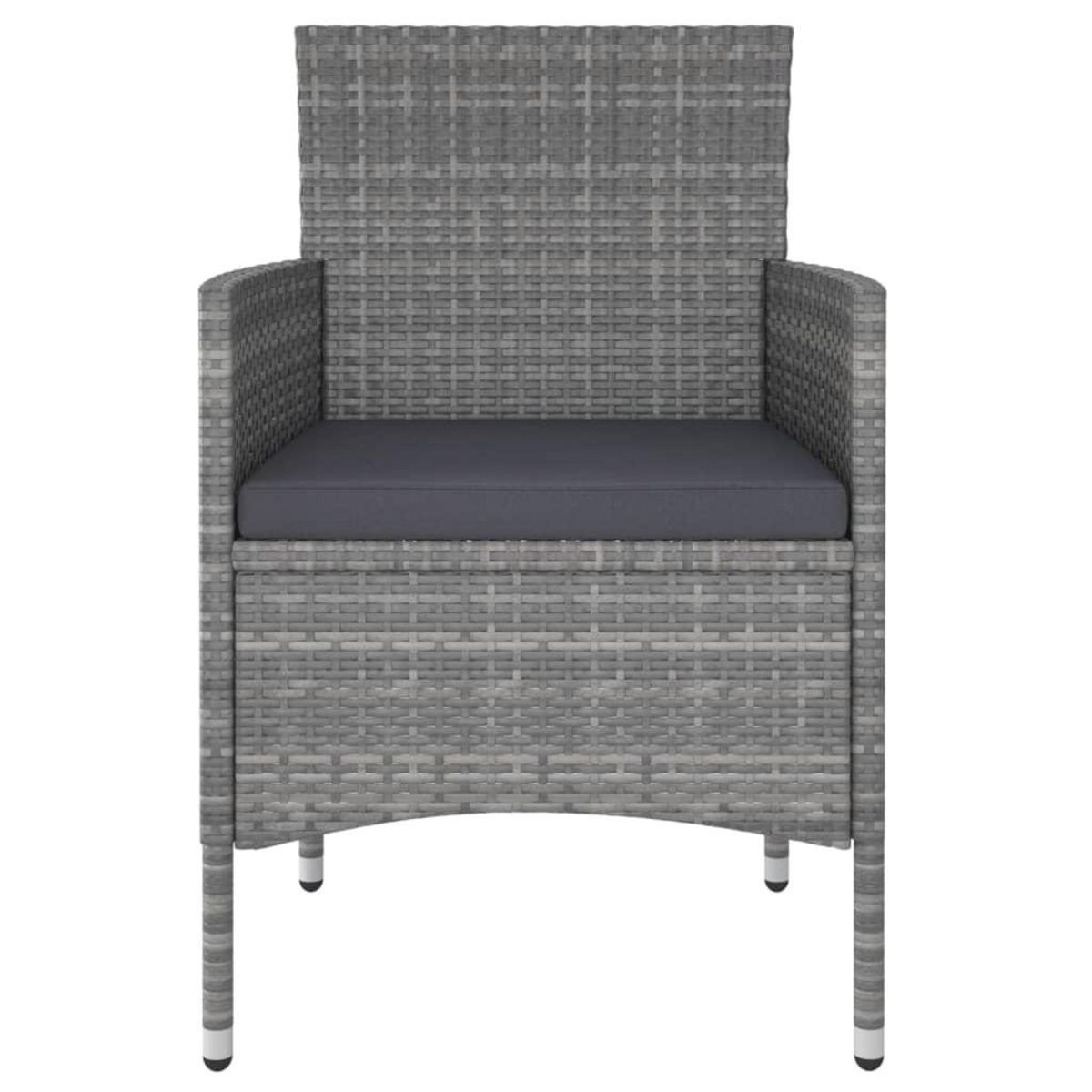 VIDAXL Salon de jardin 5 pcs Resine tressee Gris