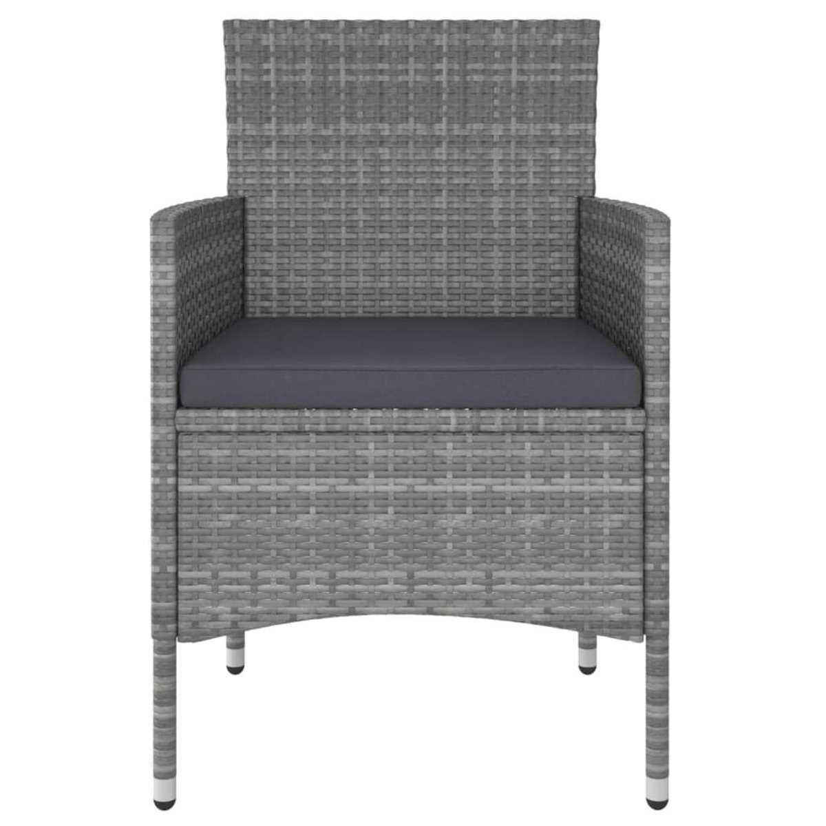 VIDAXL Salon de jardin 5 pcs Resine tressee Gris