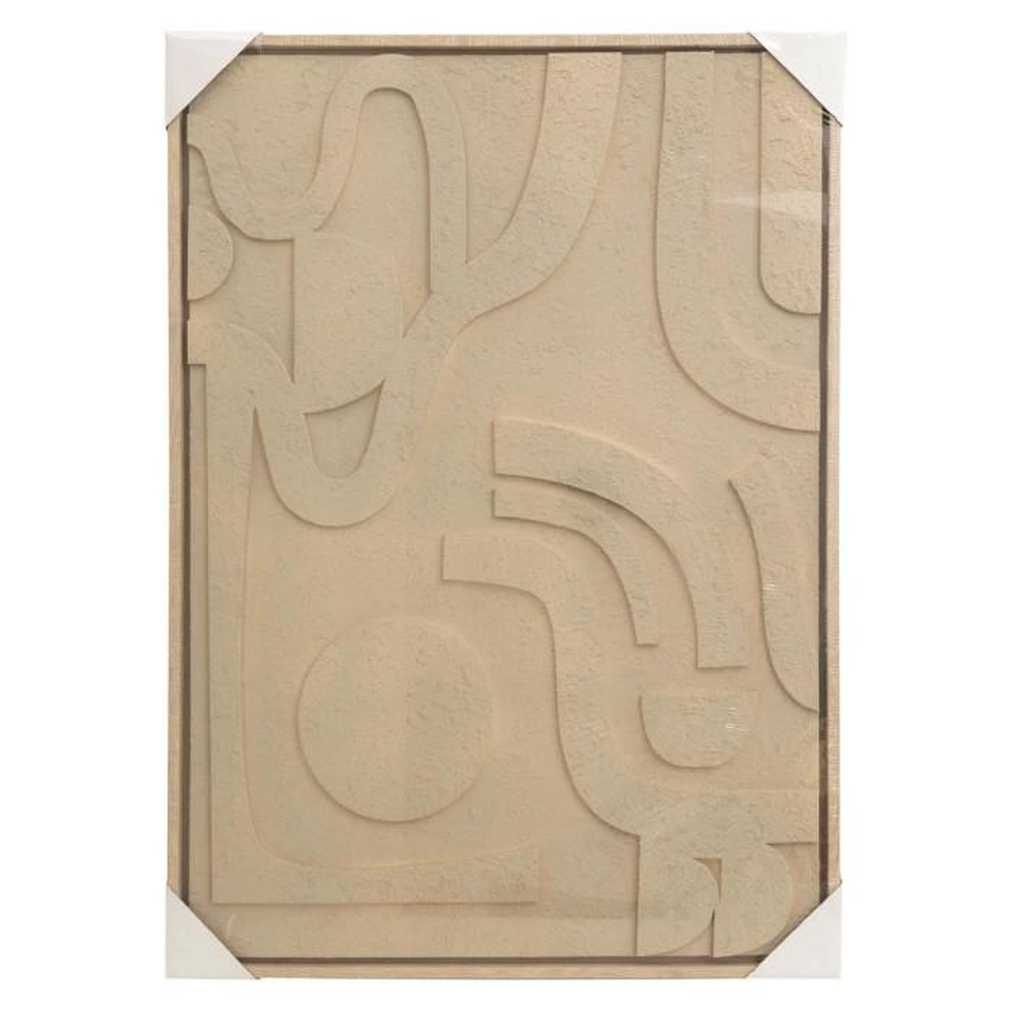 Voir la diapositive 5 : ATMOSPHERA Tableau Déco en Relief  Azra  50x70cm Beige