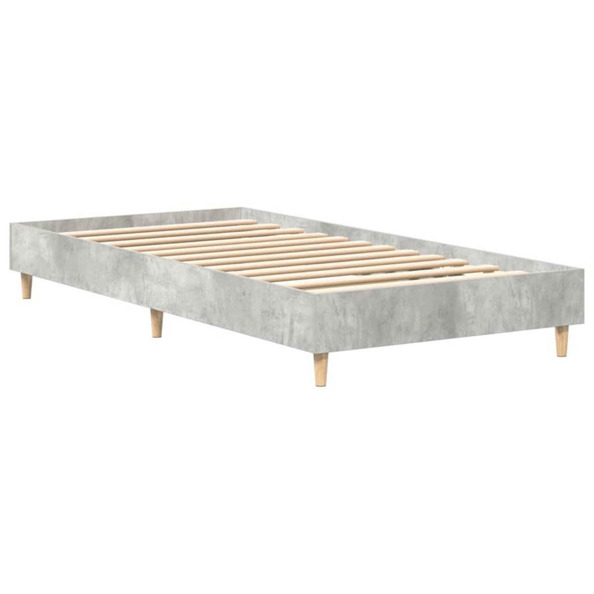 VIDAXL Cadre de lit sans matelas gris beton 75x190cm bois d'ingenierie