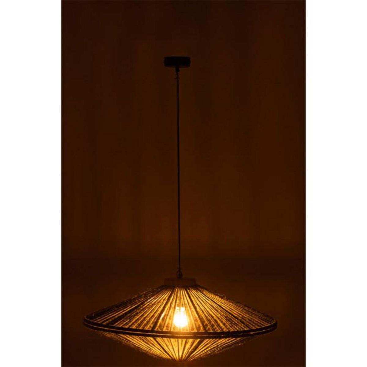 Paris Prix Lampe Suspension en Jute  Dollie  77cm Vert