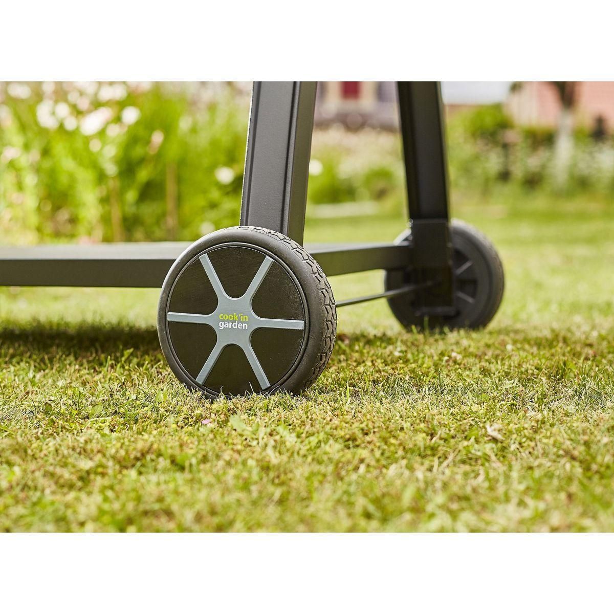 Cook'In Garden Barbecue charbon TONINO 50 noir sur chariot 50 cm