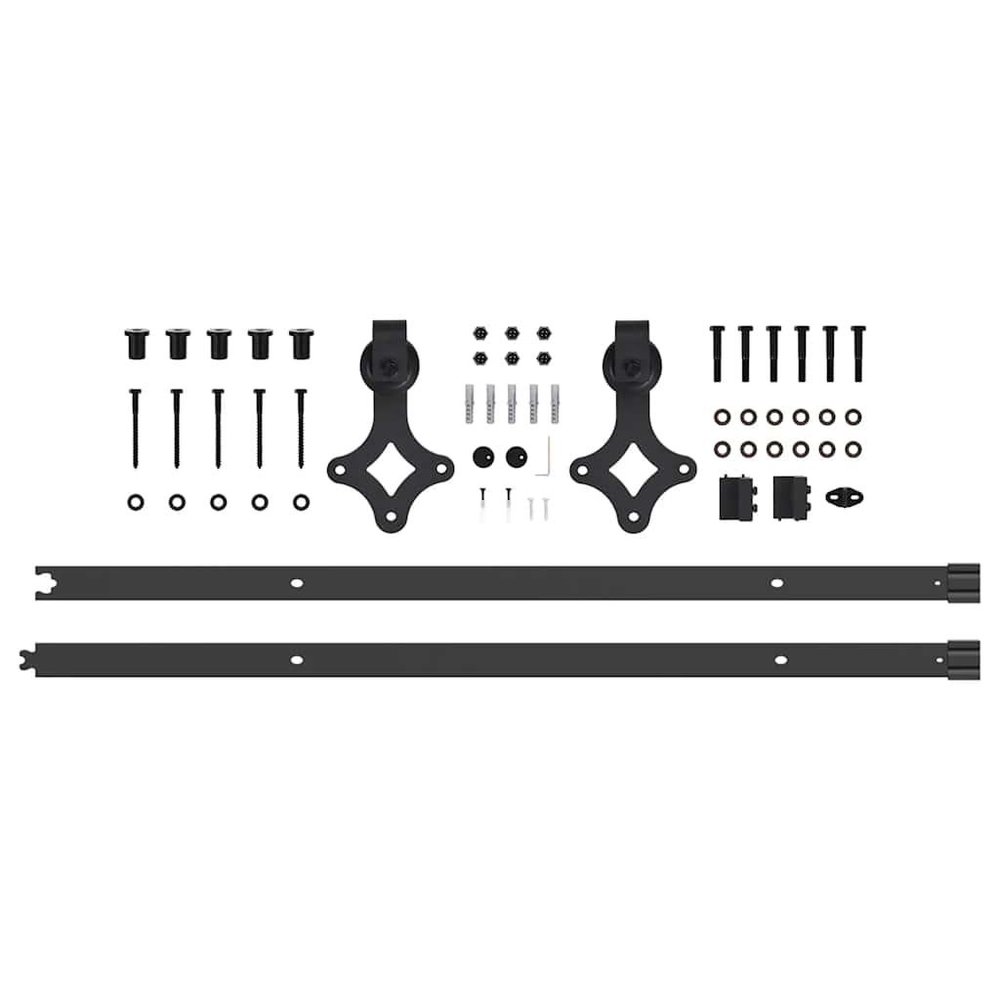 Voir la diapositive 5 : VIDAXL Kit de quincaillerie de porte coulissante 213,5 cm acier noir