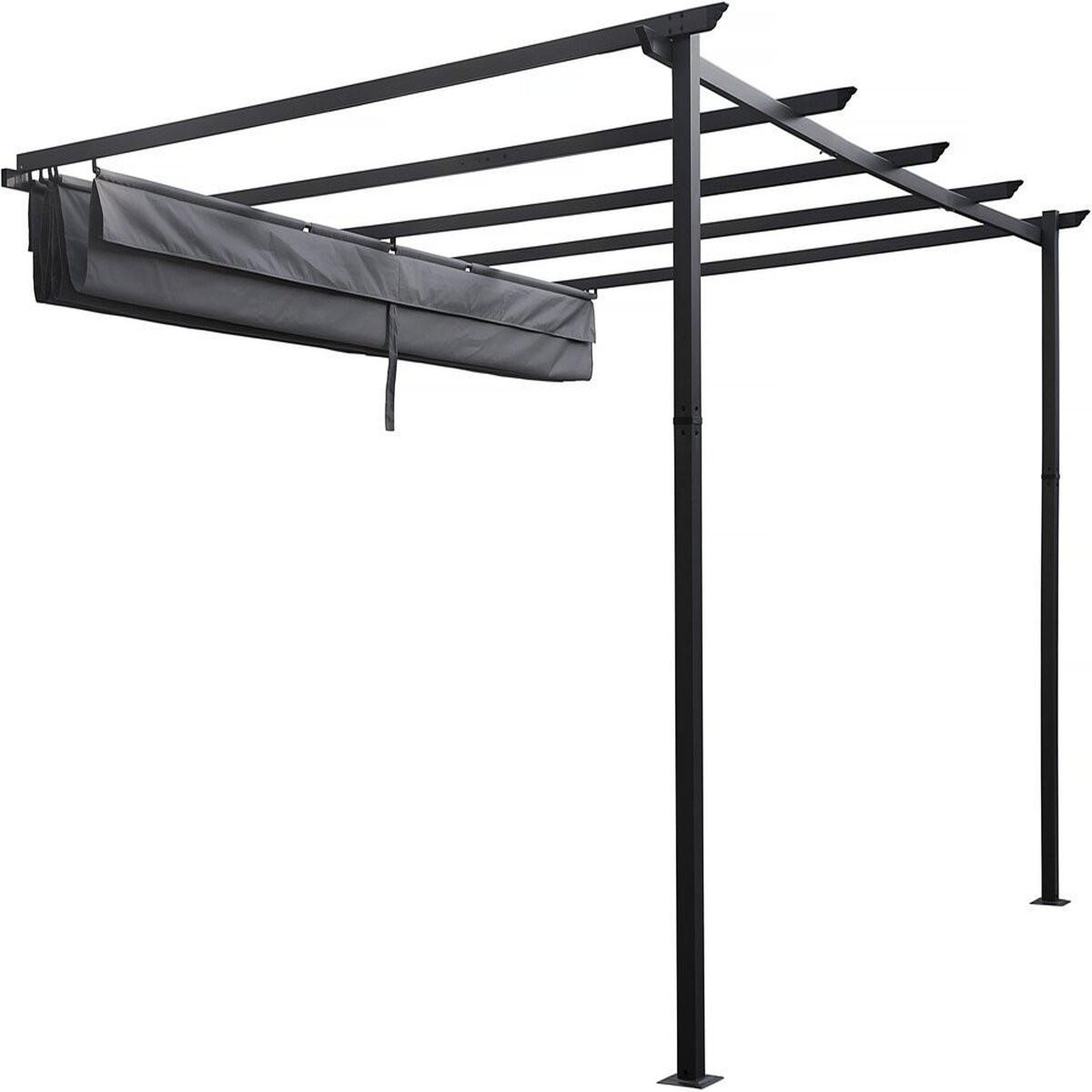 Voir la diapositive 3 : Habitat et Jardin Pergola adossée en aluminium avec toit rétractable-  3 x 4 m -  gris