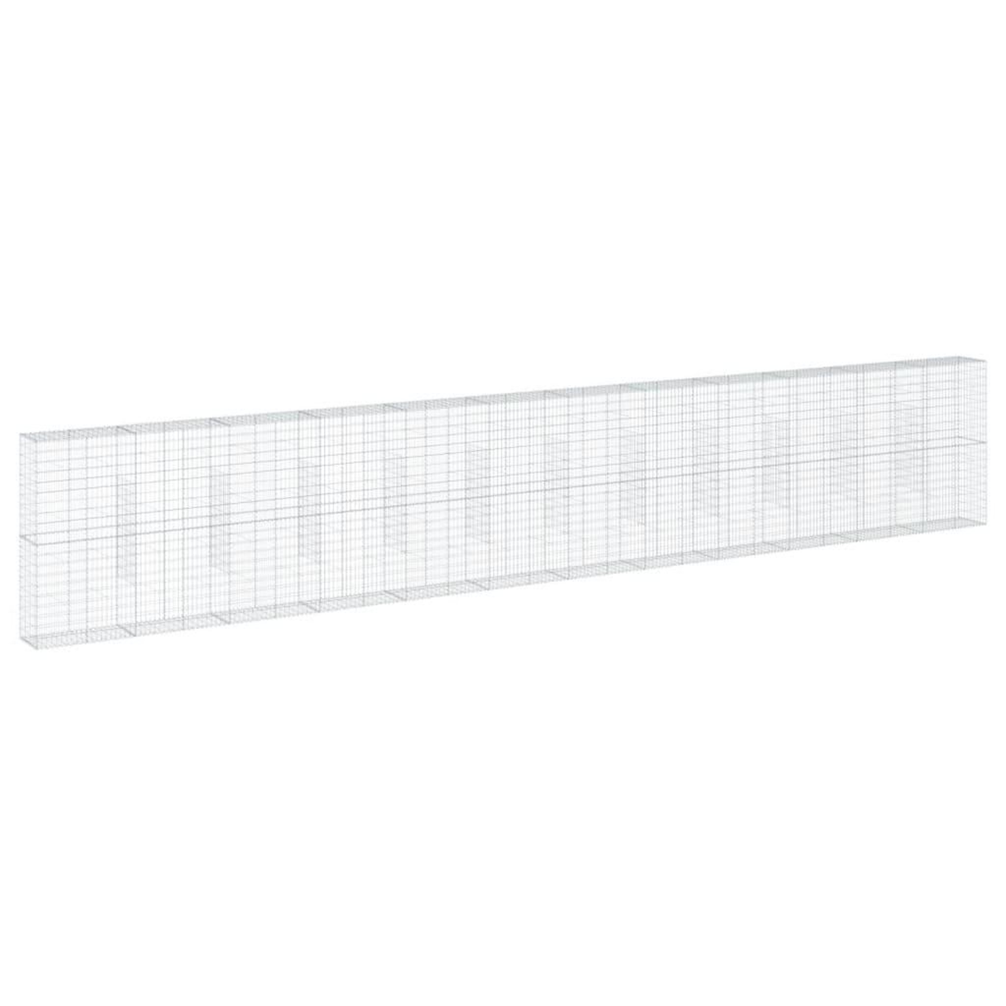 Voir la diapositive 2 : VIDAXL Panier gabion avec couvercle 1200x50x200 cm fer galvanise