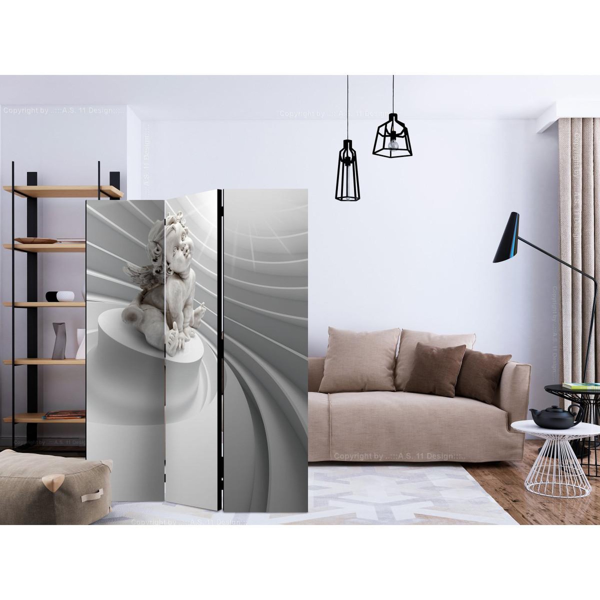 Voir la diapositive 2 : Paris Prix Paravent 3 volets  angelic glow  135x172cm