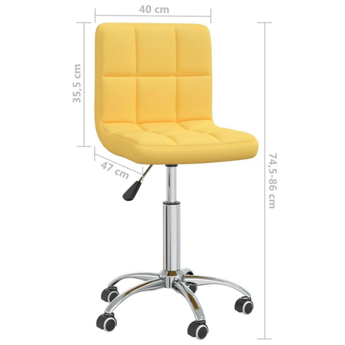 VIDAXL Chaise pivotante de salle a manger Jaune moutarde Tissu