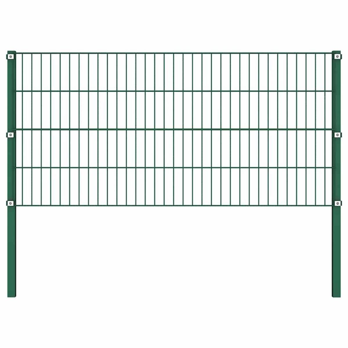 VIDAXL Panneau de cloture avec poteaux en fer 1212 x 80 cm Vert