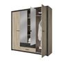 Voir la diapositive 3 : Armoire 4 portes 2 tiroirs L198 x P56,6 x H203 cm KANSAS