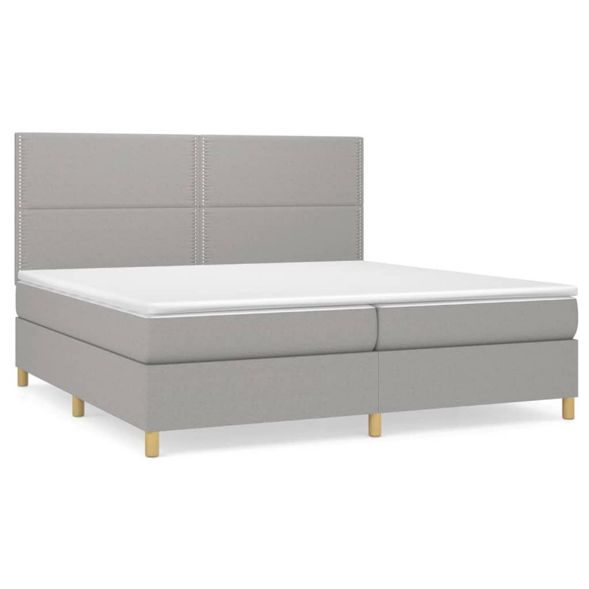 VIDAXL Sommier a lattes de lit avec matelas Gris clair 200x200cm Tissu