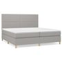 Voir la diapositive 2 : VIDAXL Sommier a lattes de lit avec matelas Gris clair 200x200cm Tissu