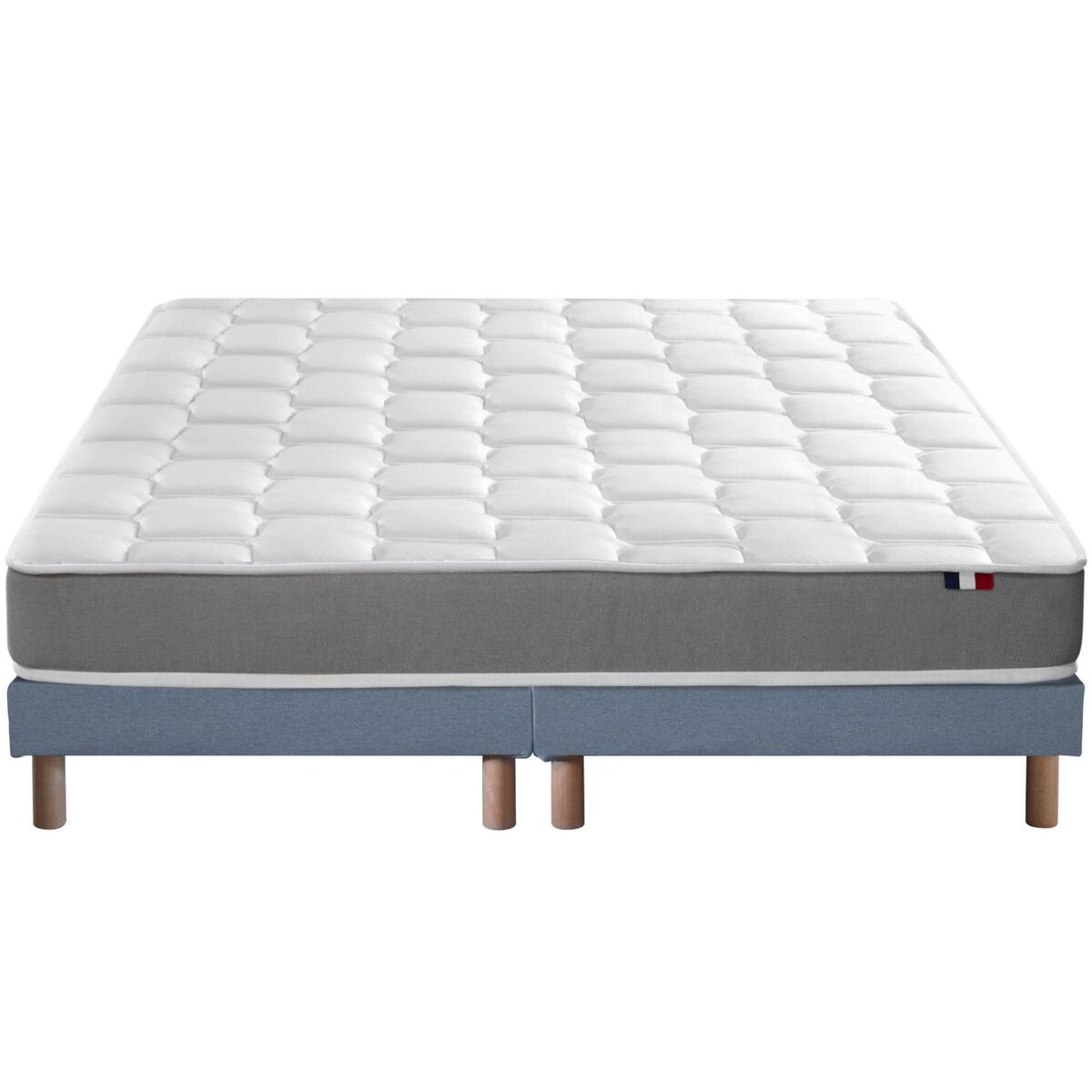 IDLITERIE Ensemble matelas mousse haute résilience CIRRUS avec sommier - confort français