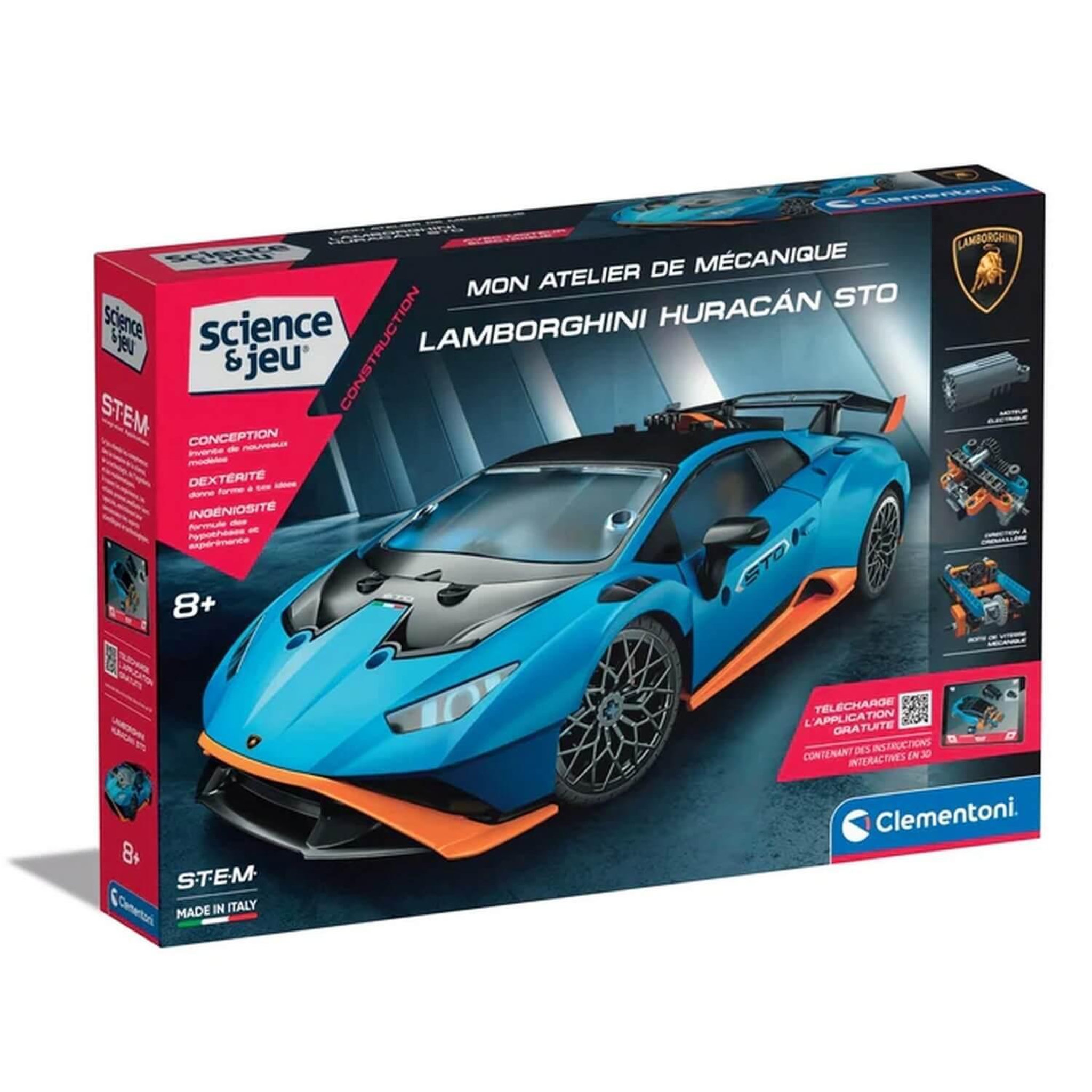 Voir la diapositive 1 : CLEMENTONI Science & Jeu : Mon atelier de mécanique : Lamborghini Huracan STO