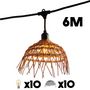 Voir la diapositive 1 : Lumisky Guirlande lumineuse HAWAII Noir Poly rotin 6M