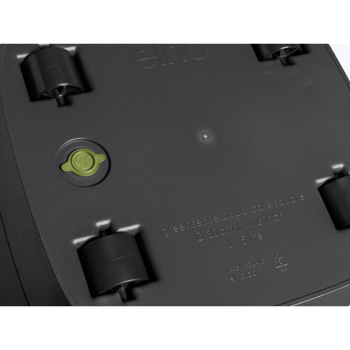 ELHO Pot de fleurs carré extérieur/intérieur 30 x 30 cm Elho Aqua Care Greensense gris charbon