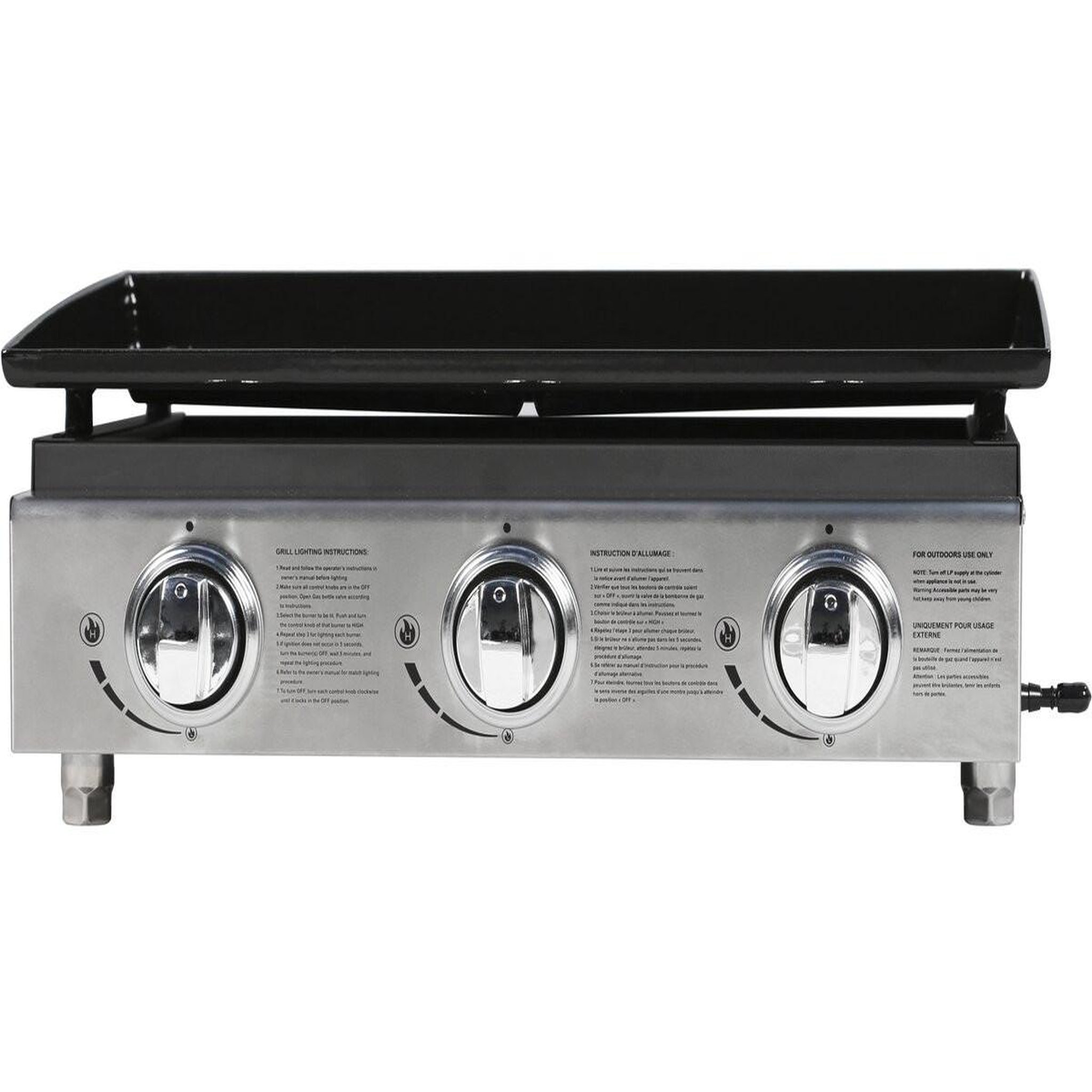 Voir la diapositive 4 : Habitat et Jardin Plancha  Presto 3  - 3 Brûleurs - 7.5kW - Gris