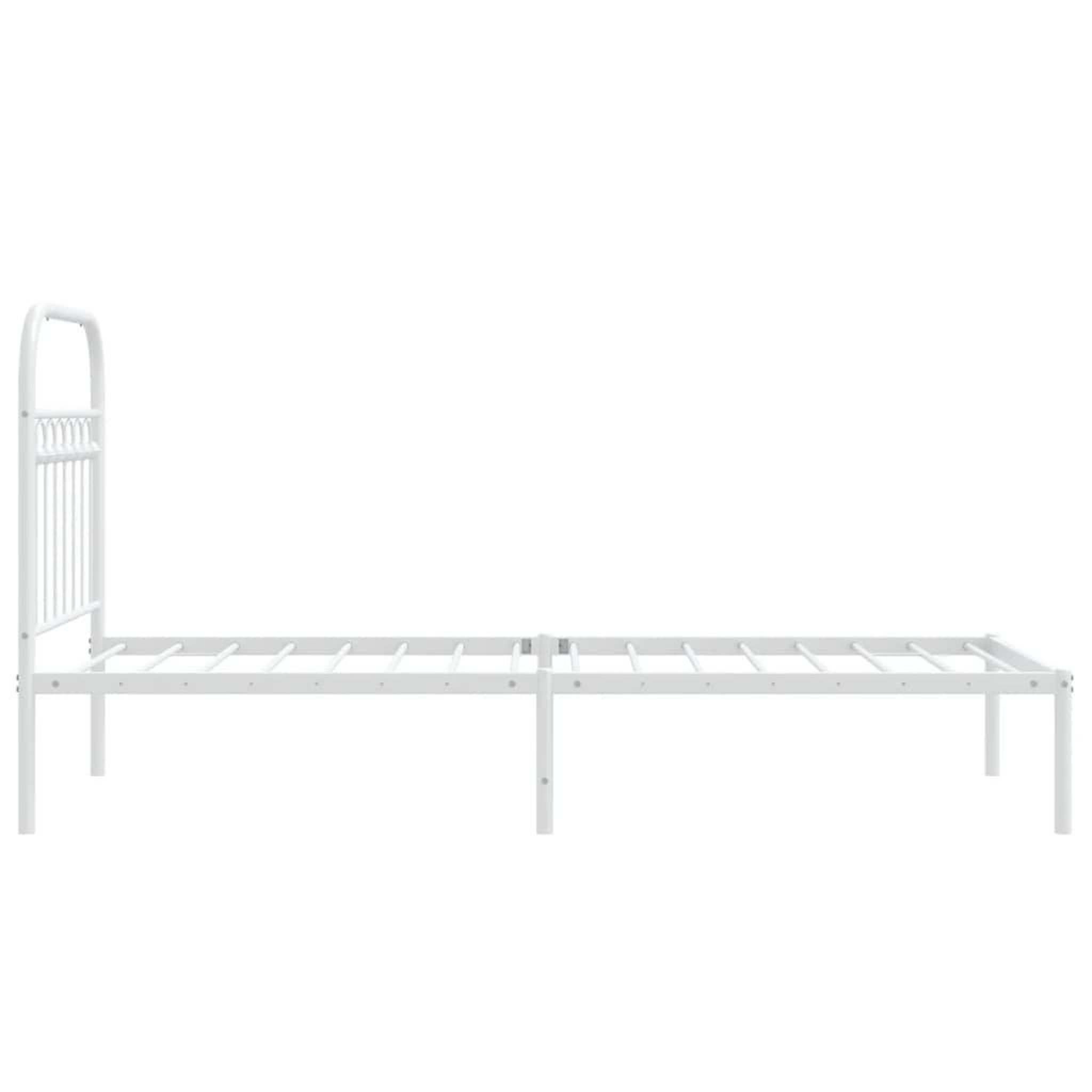 Voir la diapositive 5 : VIDAXL Cadre de lit metal sans matelas avec tete de lit blanc 80x200cm