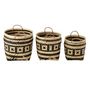 Voir la diapositive 2 : Paris Prix Lot de 3 Paniers de Rangement Rotin  Baudoin  39cm Naturel & Noir