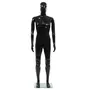 VIDAXL Mannequin homme corps complet base verre Noir brillant 185 cm