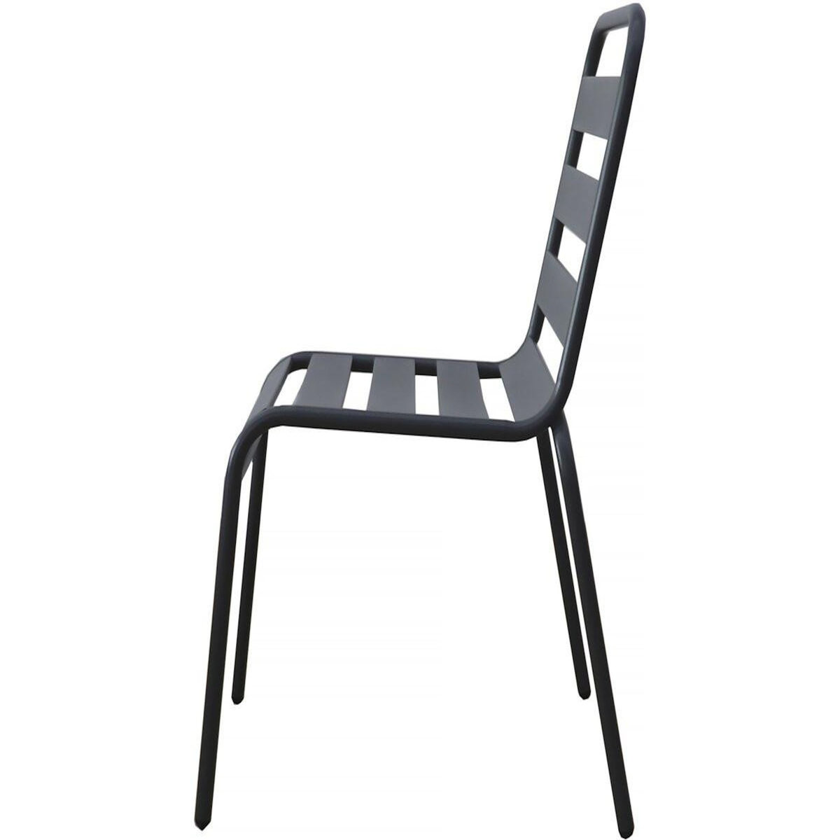 Habitat et Jardin Lot de 4 chaises de jardin en métal empilables  Bilbao  - Gris