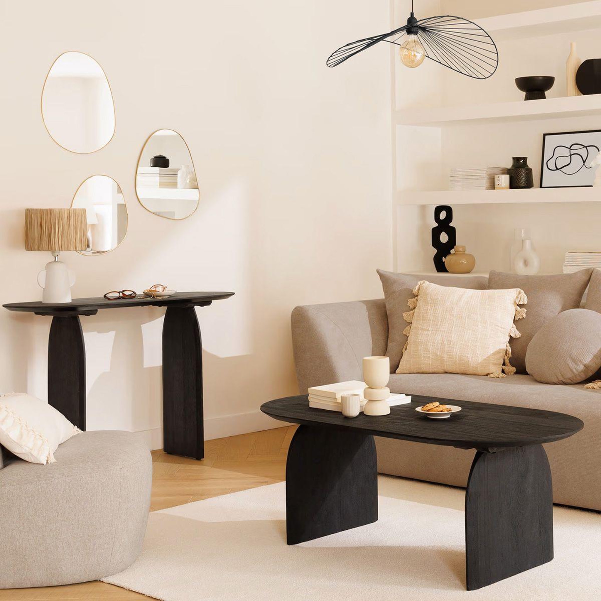 Voir la diapositive 5 : ATMOSPHERA Table basse en bois  isana  120cm noir