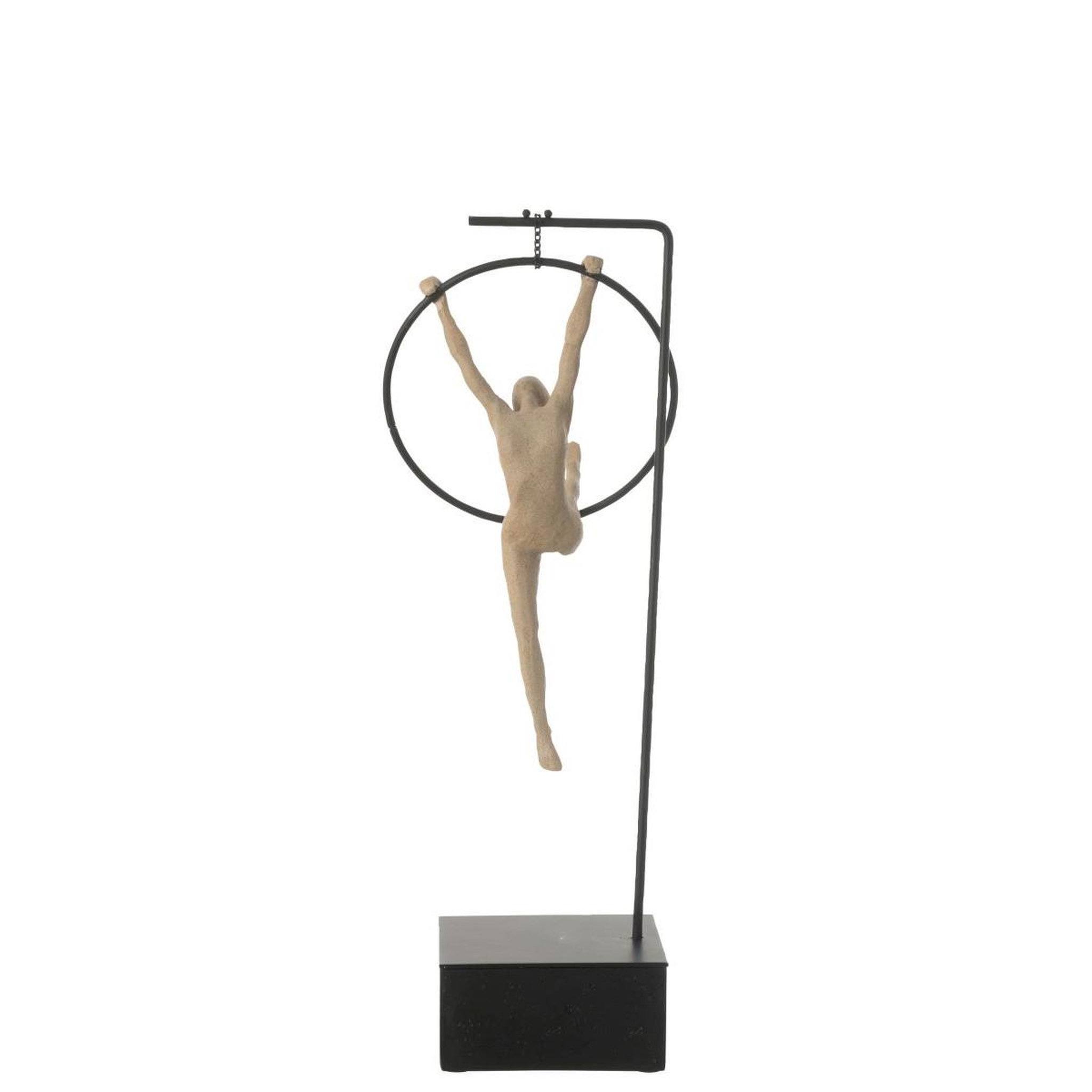 Voir la diapositive 3 : J-LINE Gymnaste cerceau sur socle  beta  48cm beige & noir