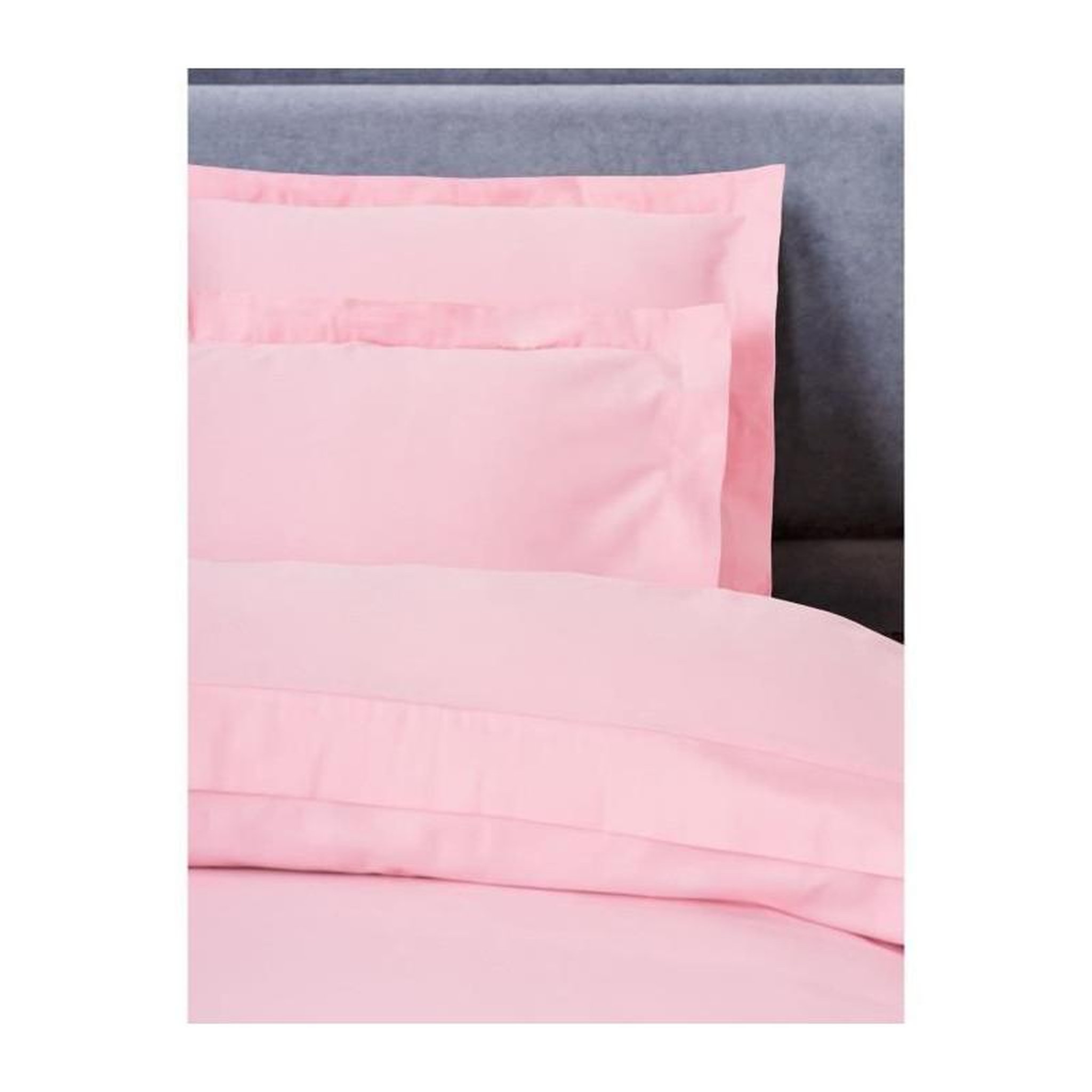 Voir la diapositive 2 : GENERIQUE Parure de lit - 129CTN63977 - 1 housse de couette 220 x 240 cm + 2 taies d'oreiller 60 x 60 cm - Satiné 100% coton - Rose