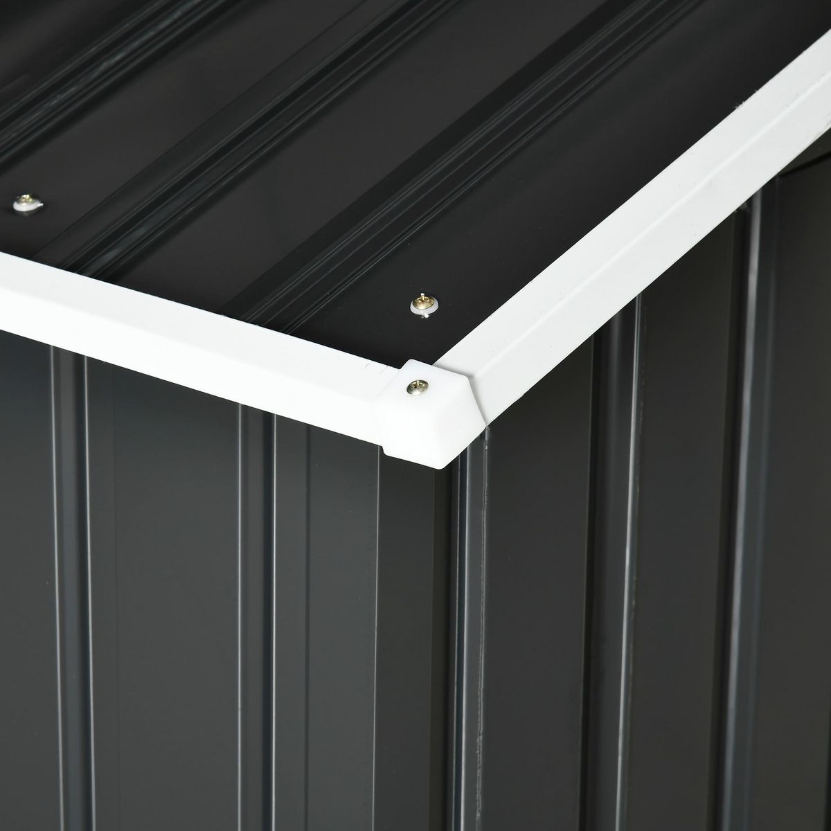 OUTSUNNY Abri de jardin pour tondeuse à gazon robot-tondeuse - garage tondeuse robot - tôle acier ondulé gris blanc