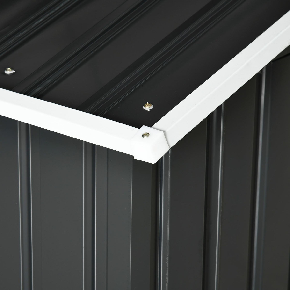 OUTSUNNY Abri de jardin pour tondeuse à gazon robot-tondeuse - garage tondeuse robot - tôle acier ondulé gris blanc