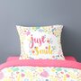Voir la diapositive 2 : Dourev Housse de couette 140x200 JUST SMILE + 1 taie coton