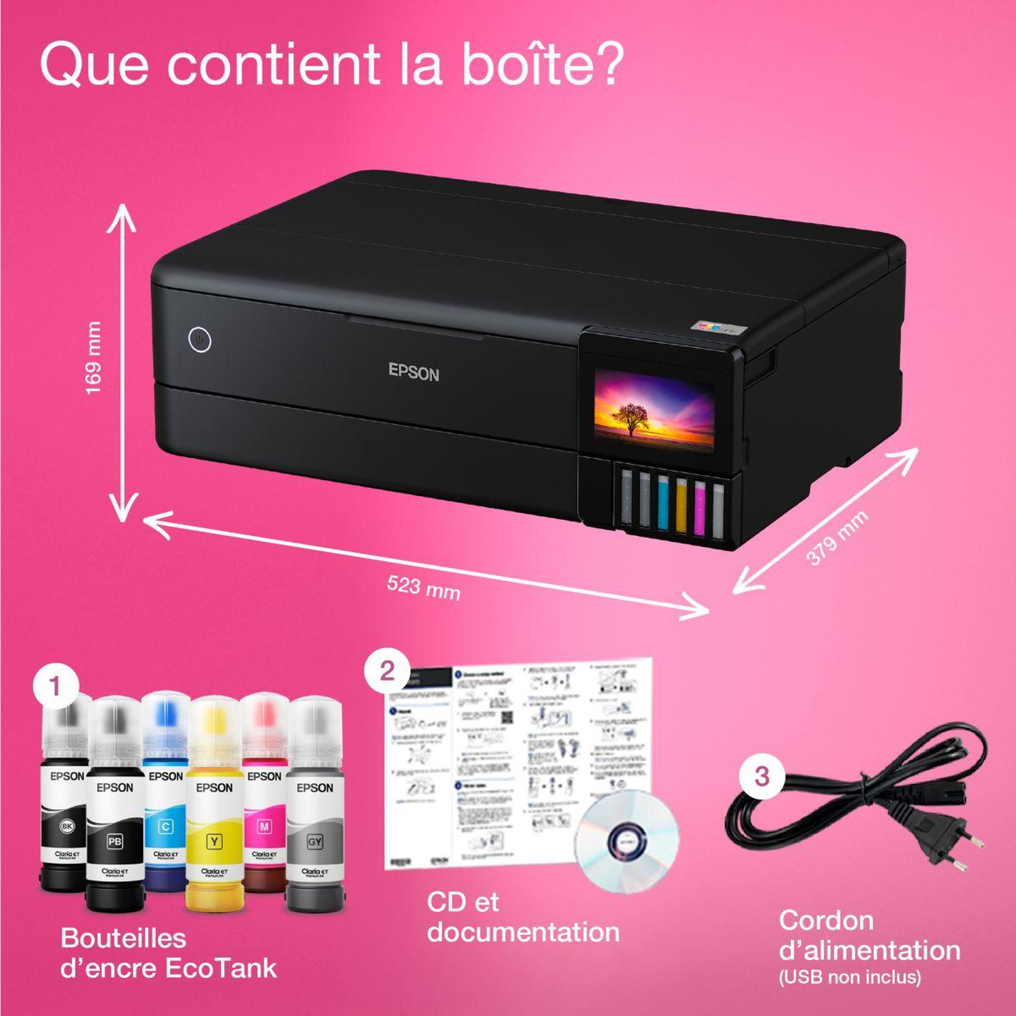 Voir la diapositive 4 : Epson Imprimante jet d'encre ecotank et-8550