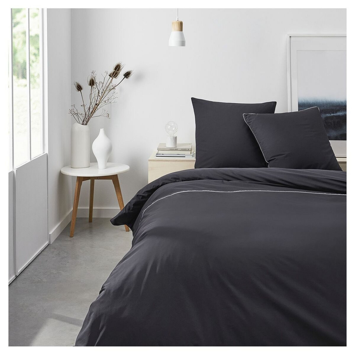 TODAY Drap Housse uni en Percale de coton 