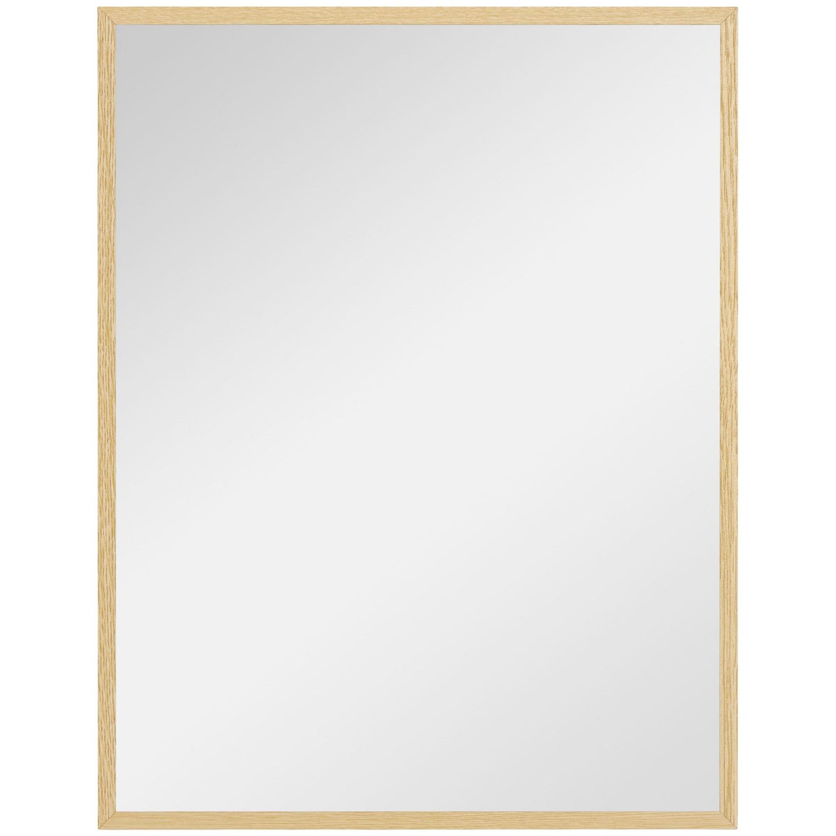 HOMCOM Miroir mural rectangulaire dim. 70L x 90H cm cadre MDF aspect bois clair