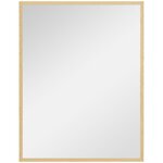 HOMCOM Miroir mural rectangulaire dim. 70L x 90H cm cadre MDF aspect bois clair