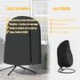 Voir la diapositive 5 : OUTSUNNY Housse de protection fauteuil suspendu de jardin - imperméable, zip - Ø 128 x 190H cm - noir