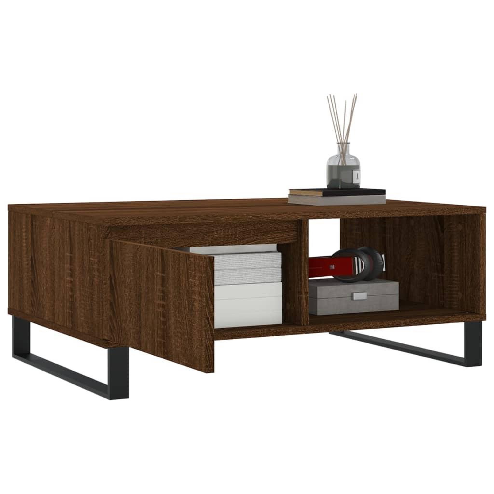 Voir la diapositive 4 : VIDAXL Table basse chene marron 90x60x35 cm bois d'ingenierie