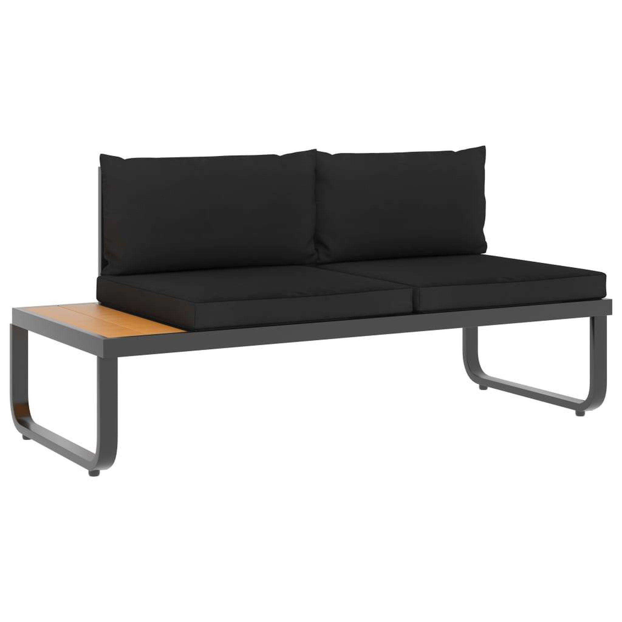 Voir la diapositive 4 : VIDAXL Canape d'angle de jardin a 4 places avec coussins Aluminium WPC