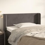 VIDAXL Tete de lit avec oreilles Gris fonce 83x16x78/88 cm Velours