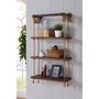 Voir la diapositive 2 : TOILINUX Etagère murale design industriel Garo - L. 60 x H. 120 cm - Marron