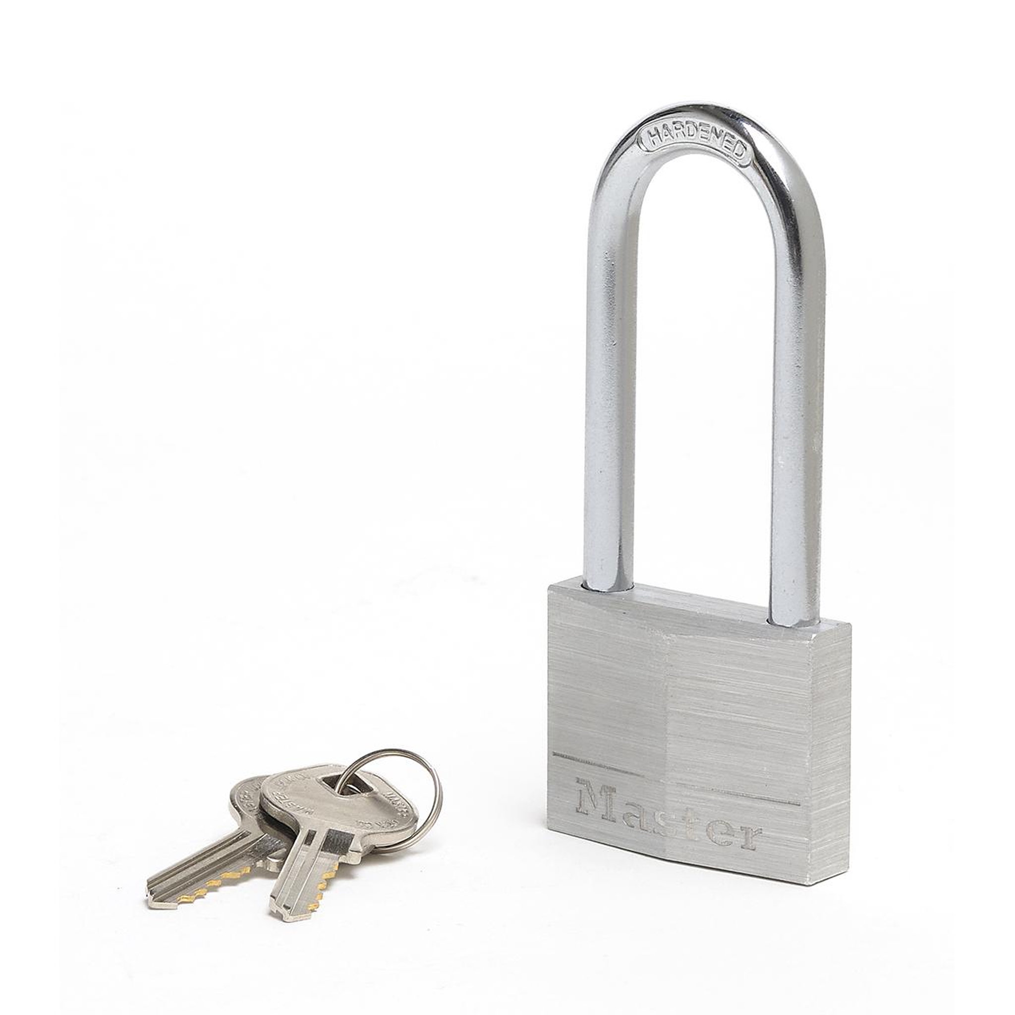Master lock 9150eurdlj cadenas à clé en aluminium massif avec anse longue, gris, 5 x 10,7 x 1,4 cm