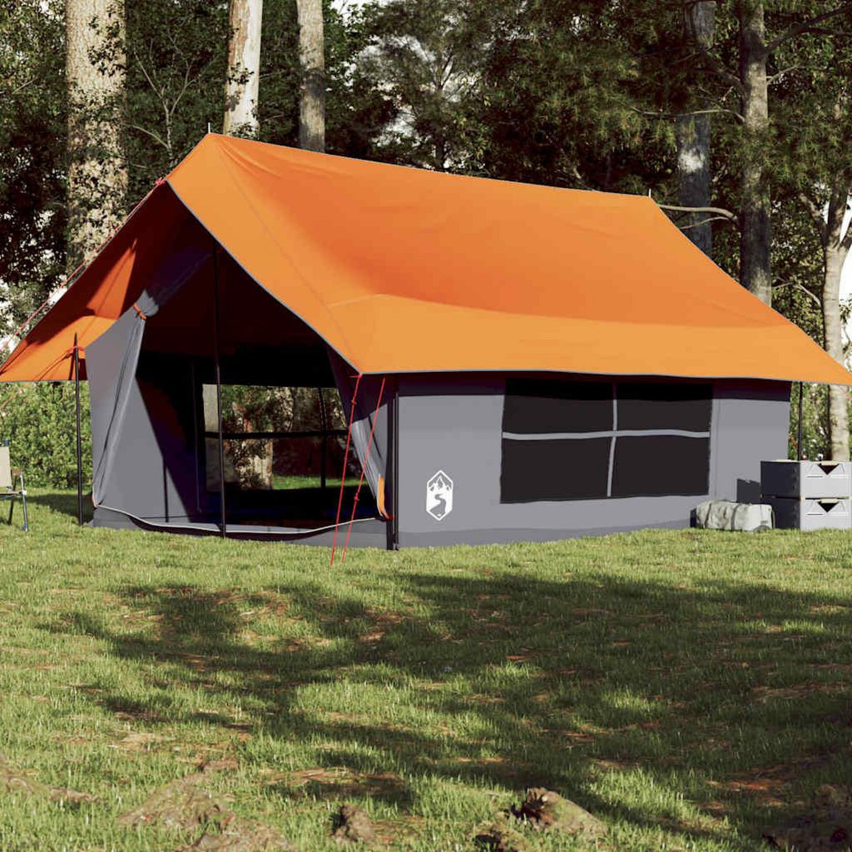 VIDAXL Tente de camping 5 personnes gris et orange impermeable