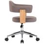 Voir la diapositive 3 : VIDAXL Chaise pivotante de bureau Taupe Bois courbe et tissu