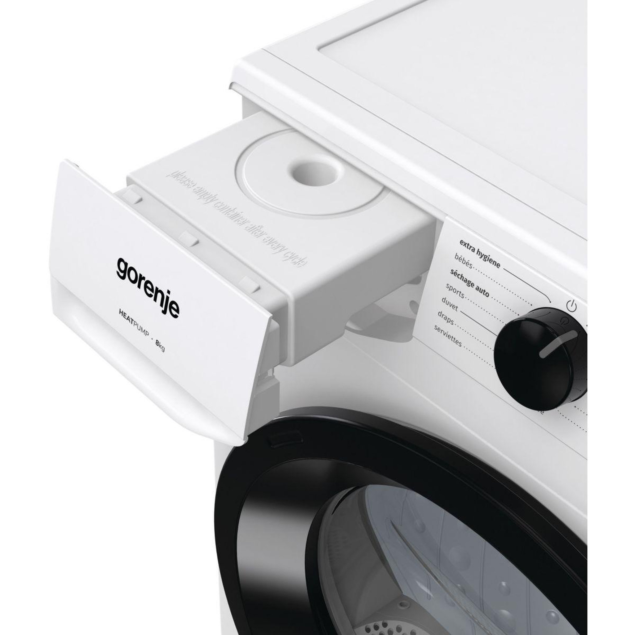 Voir la diapositive 2 : GORENJE Sèche linge pompe à chaleur dhne82