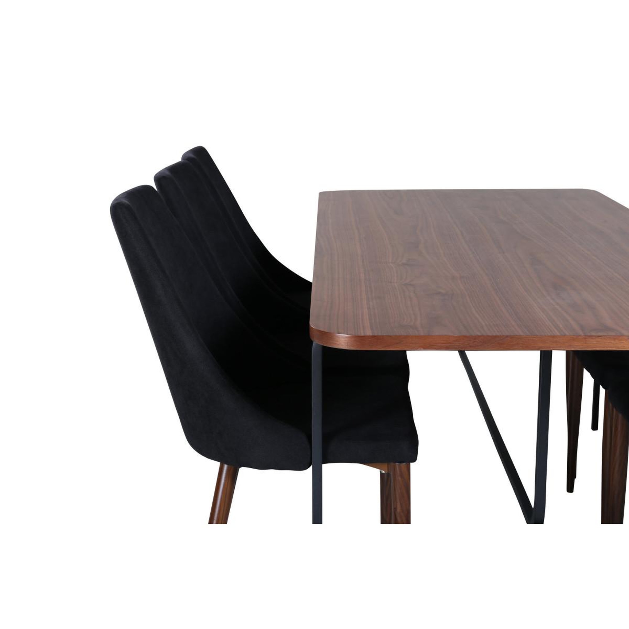 Voir la diapositive 4 : Paris Prix Ensemble table à manger & 6 chaises  uno & leone  200cm noir & marron